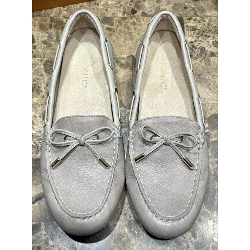Vionic Virginia Taupe Leather Driving Moccasin Loafer Shoes TVW5282 Size 7.5